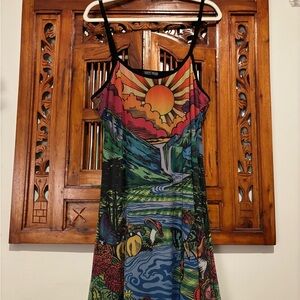 Current Mood Psychedelic Mushroom Slip Dress